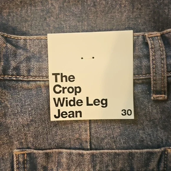 American Apparel Women Crop Wide Leg Jeans Pink Tinted Blue Size 30 - Picture 4 of 4